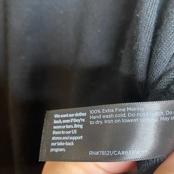 EILEEN FISHER Merino Jersey V-Neck Top in Regenerative Wool XL sweater pure - Picture 5 of 6